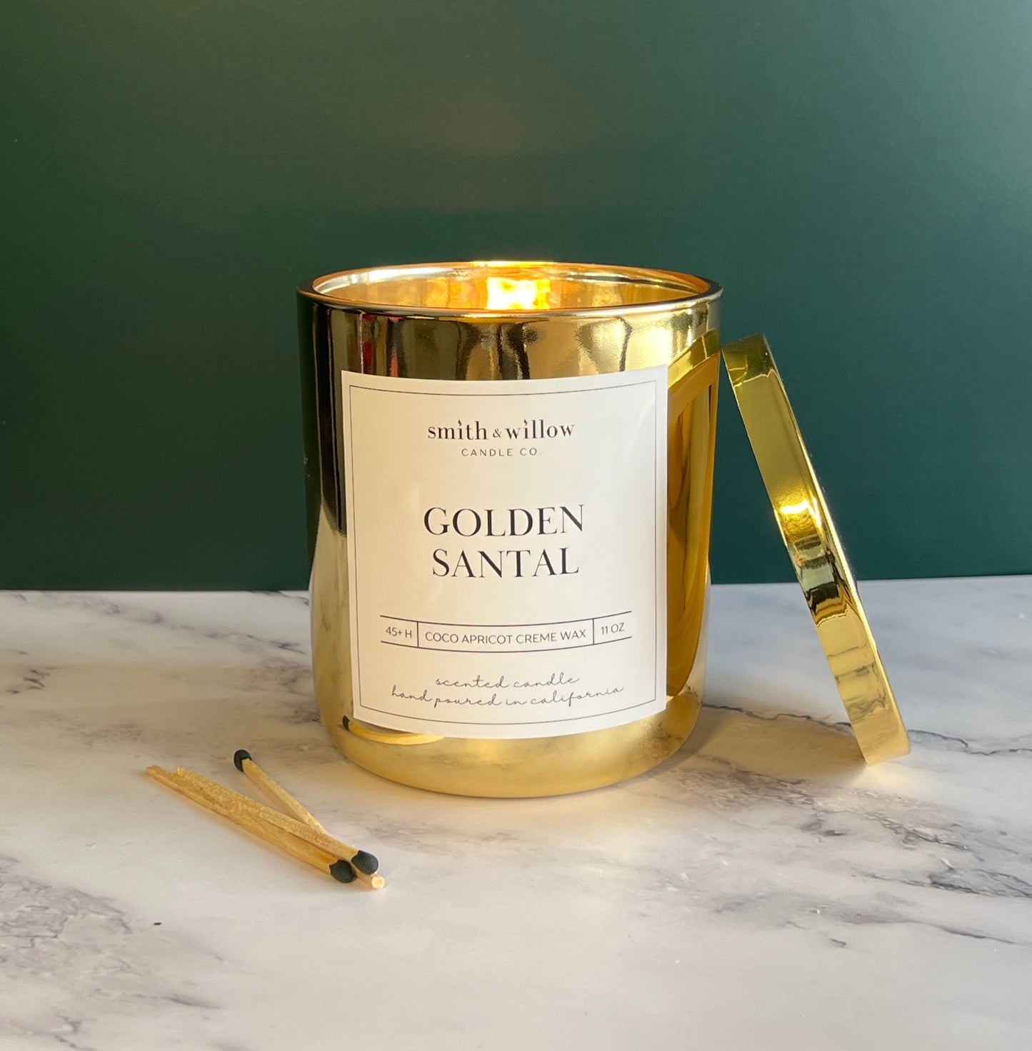 Golden Santal Luxury Wooden Wick Candle