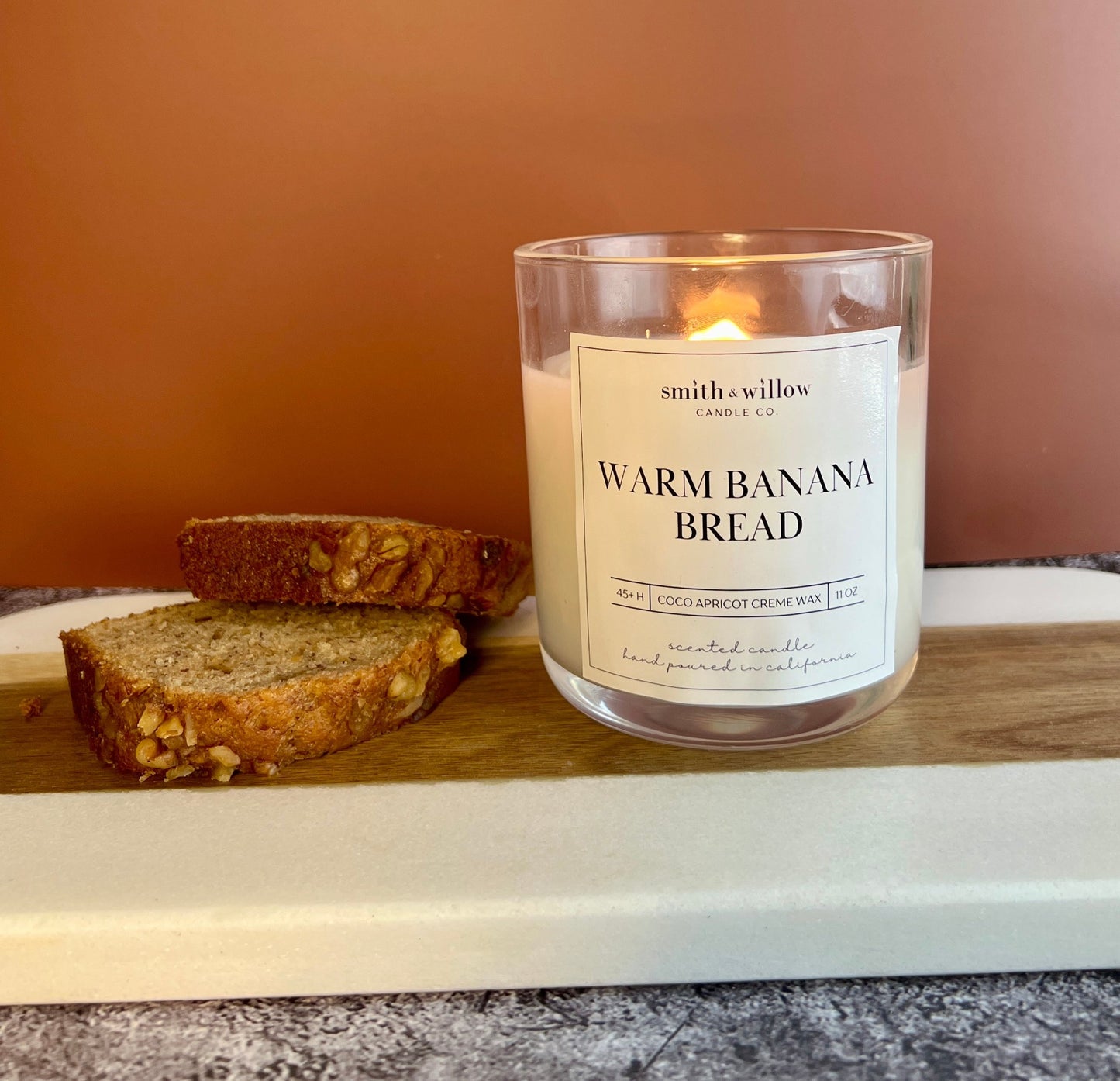 Warm Banana Bread Luxury Wooden Wick Candle